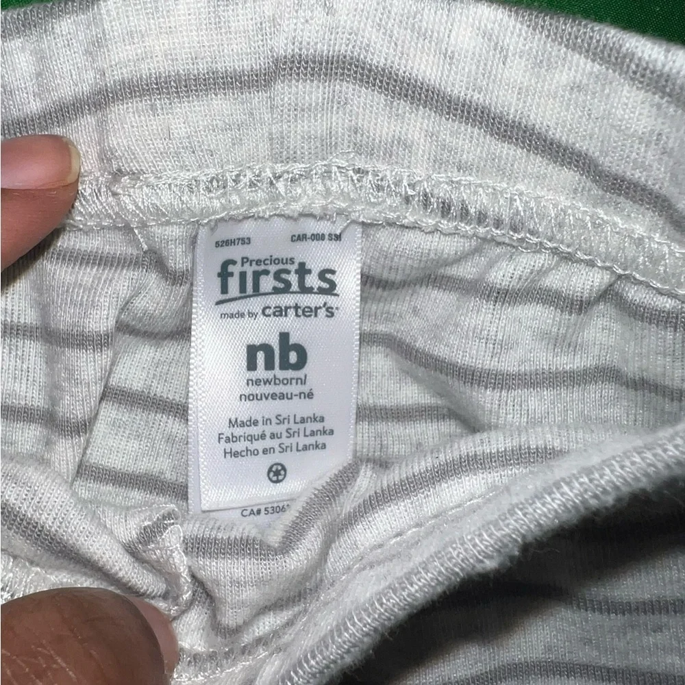 Carter's Newborn Gray and White Striped Pants